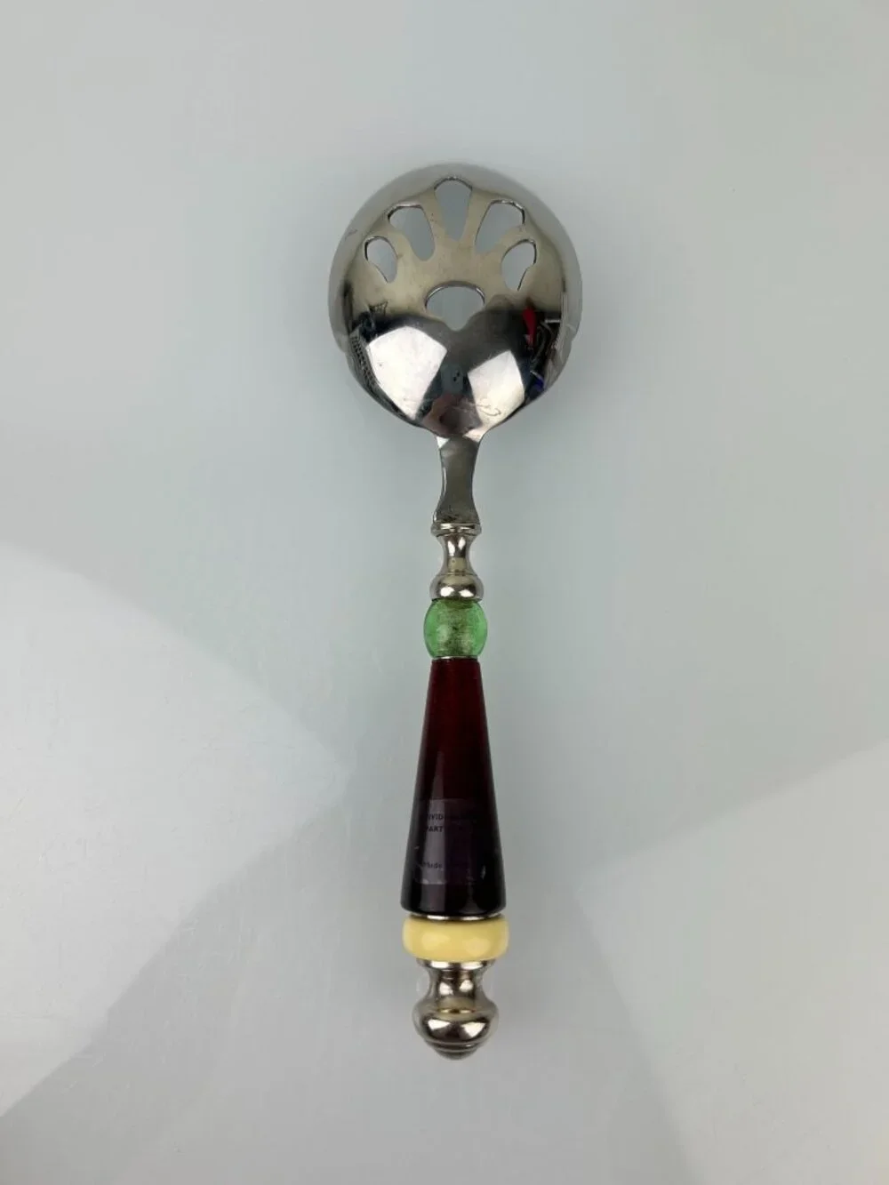 Lenox Holiday Gatherings 3 Pc Amber Green Serving Set Fork Spoon Slotted